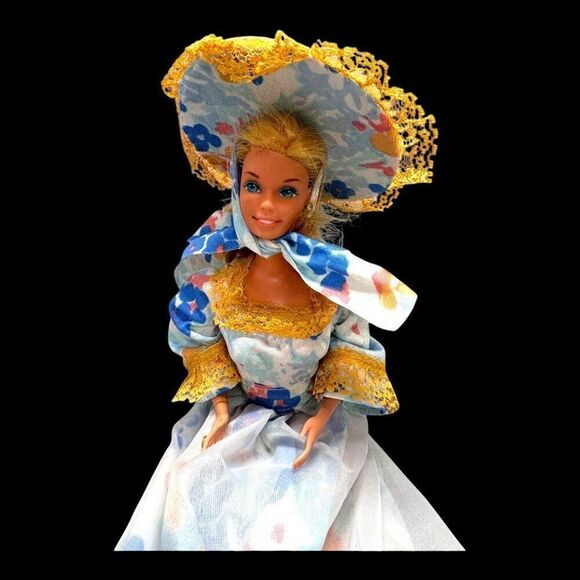 Vintage 1966 Mattel Barbie Doll Spring Bouquet Floral Gown Hat & Pink Shoes READ - Picture 2 of 6